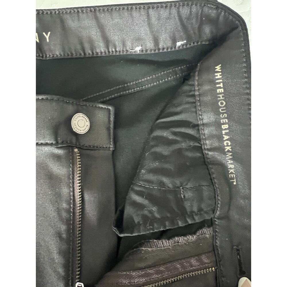WHBM SZ 6 Hi Rise Coated SKINNY Jean Brown Faux Leather Look 29 In Inseam